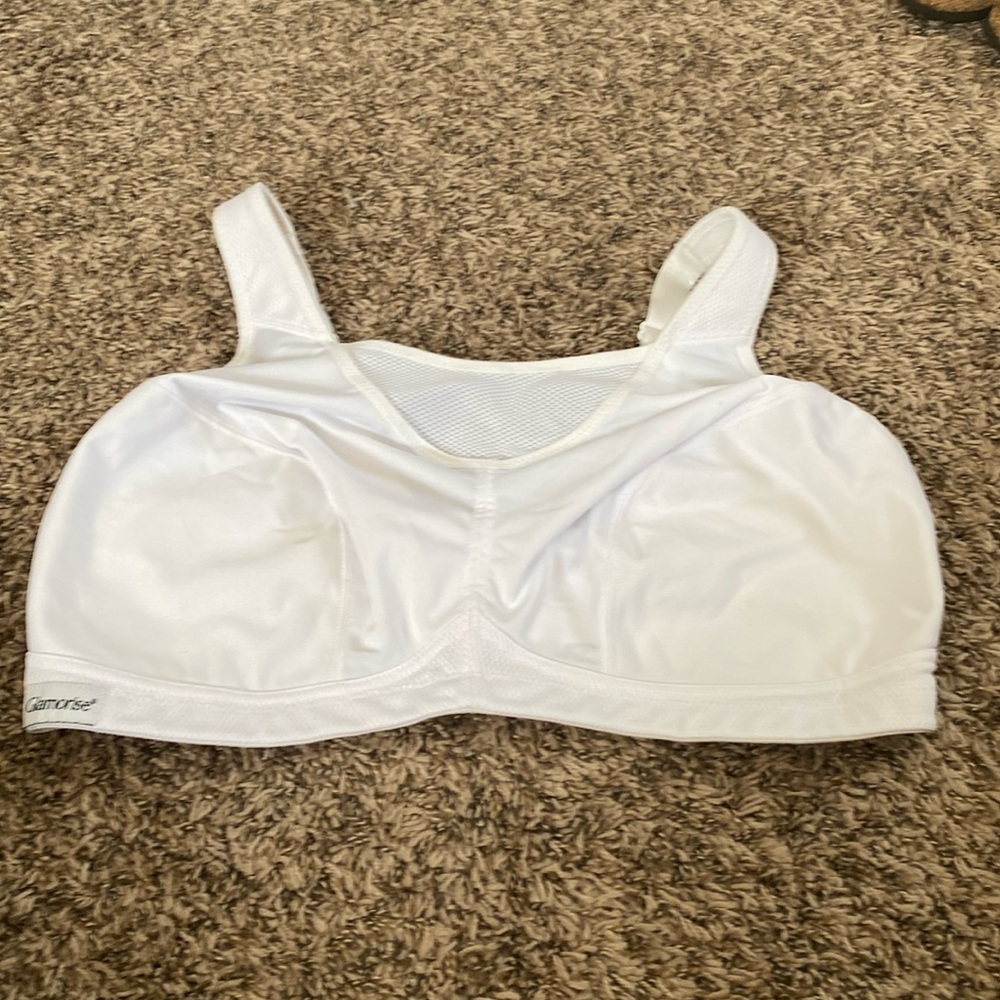Glamorise Elite Performance Wirefree Sports Bra 44D RN15564 - White